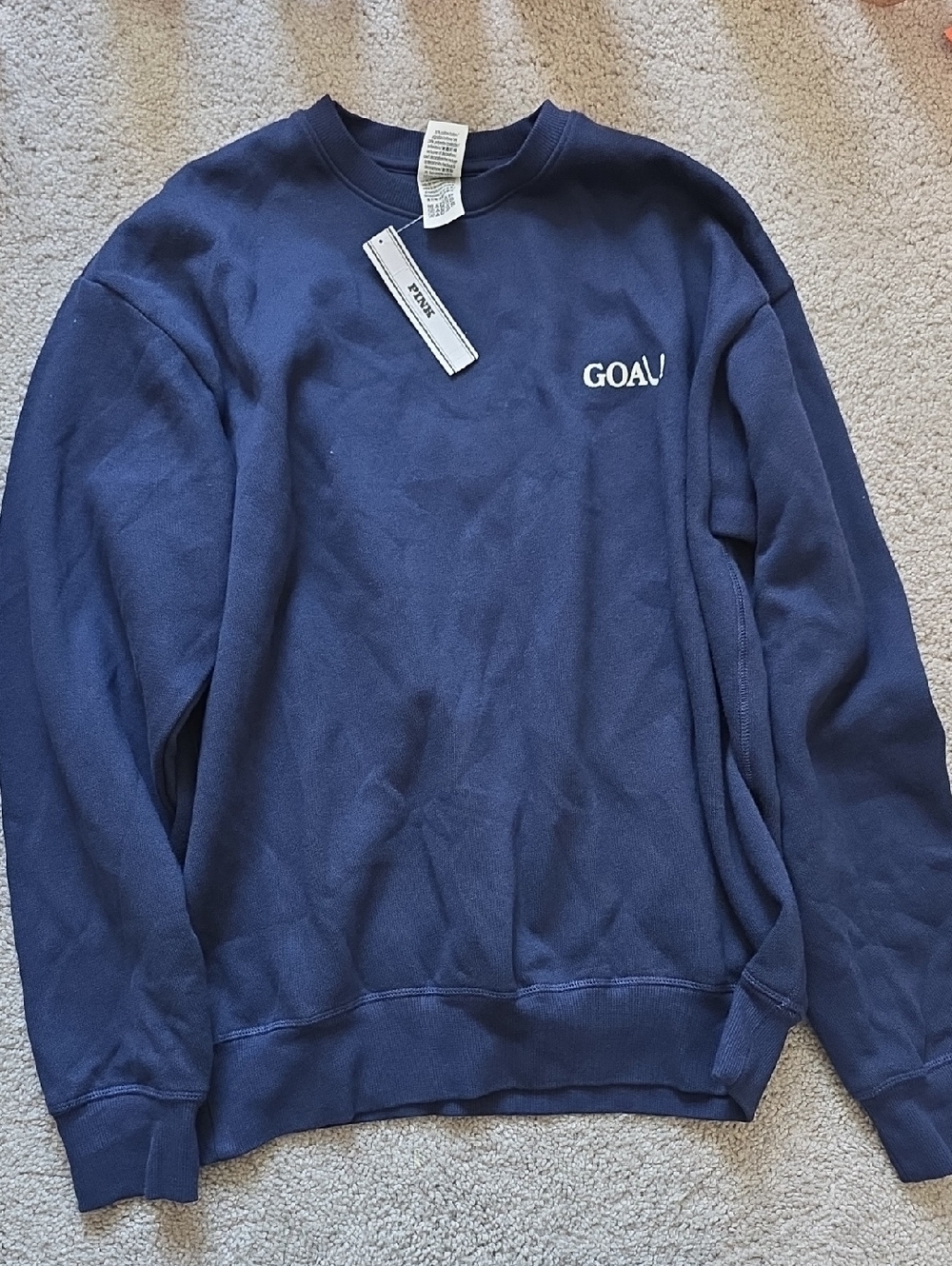 Pink Rose Navy Crewneck Sweatshirt with GOAL! Logo